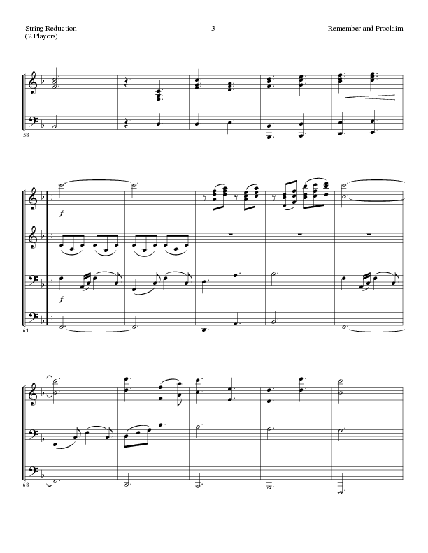 Remember and Proclaim (Choral Anthem SATB) String Reduction (Lillenas Choral / Arr. Dave Williamson)