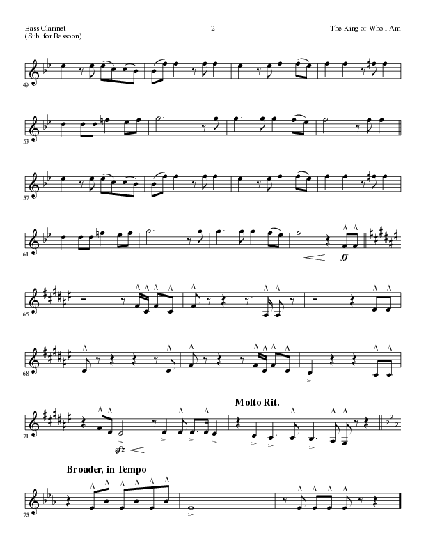 The King Of Who I Am with And I Bow Down (Choral Anthem SATB) Bass Clarinet (Lillenas Choral / Arr. David T. Clydesdale)