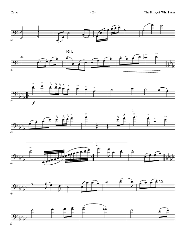 The King Of Who I Am with And I Bow Down (Choral Anthem SATB) Cello (Lillenas Choral / Arr. David T. Clydesdale)