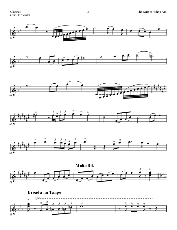 The King Of Who I Am with And I Bow Down (Choral Anthem SATB) Clarinet (Lillenas Choral / Arr. David T. Clydesdale)
