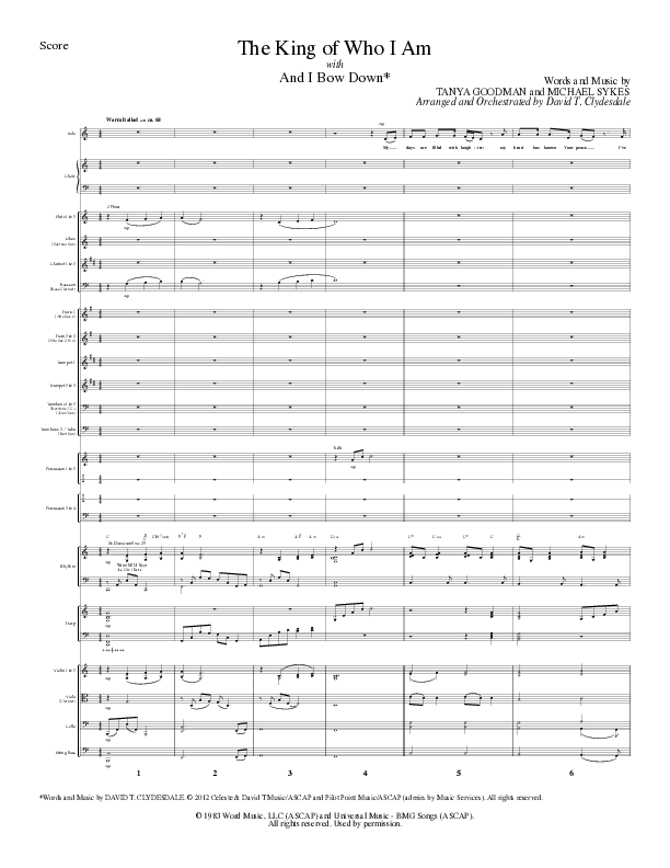 The King Of Who I Am with And I Bow Down (Choral Anthem SATB) Orchestration (Lillenas Choral / Arr. David T. Clydesdale)