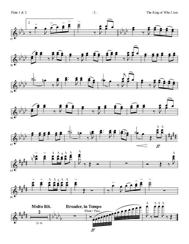 The King Of Who I Am with And I Bow Down (Choral Anthem SATB) Flute 1/2 (Lillenas Choral / Arr. David T. Clydesdale)