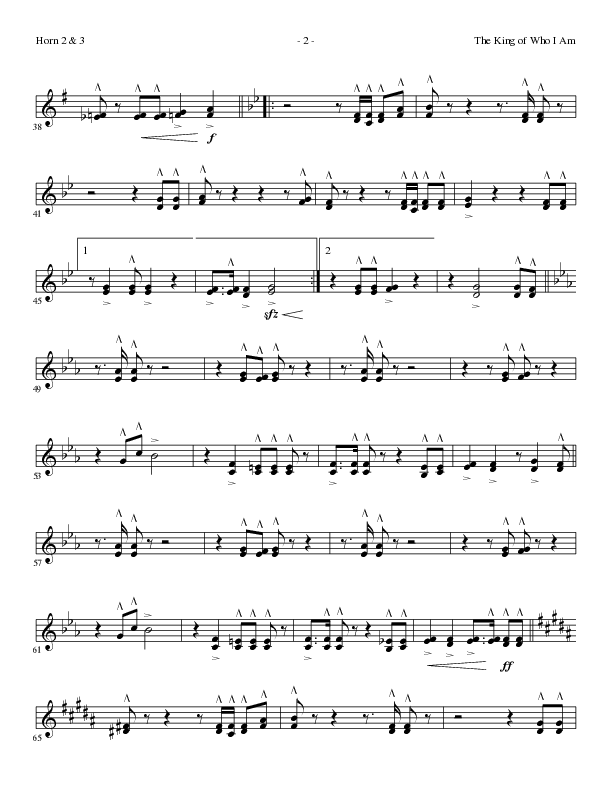 The King Of Who I Am with And I Bow Down (Choral Anthem SATB) French Horn (Lillenas Choral / Arr. David T. Clydesdale)