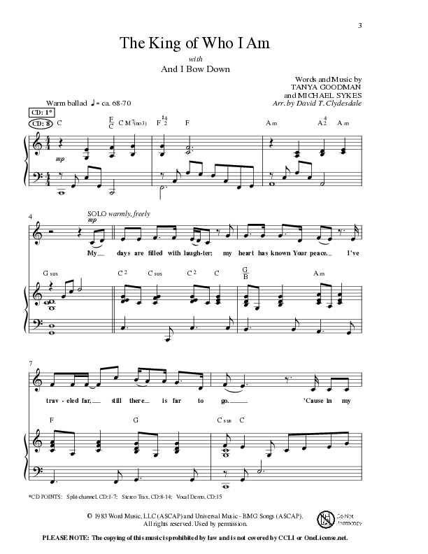 The King Of Who I Am with And I Bow Down (Choral Anthem SATB) Anthem (SATB/Piano) (Lillenas Choral / Arr. David T. Clydesdale)