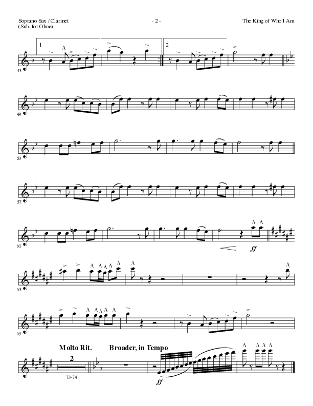 The King Of Who I Am with And I Bow Down (Choral Anthem SATB) Soprano Sax (Lillenas Choral / Arr. David T. Clydesdale)