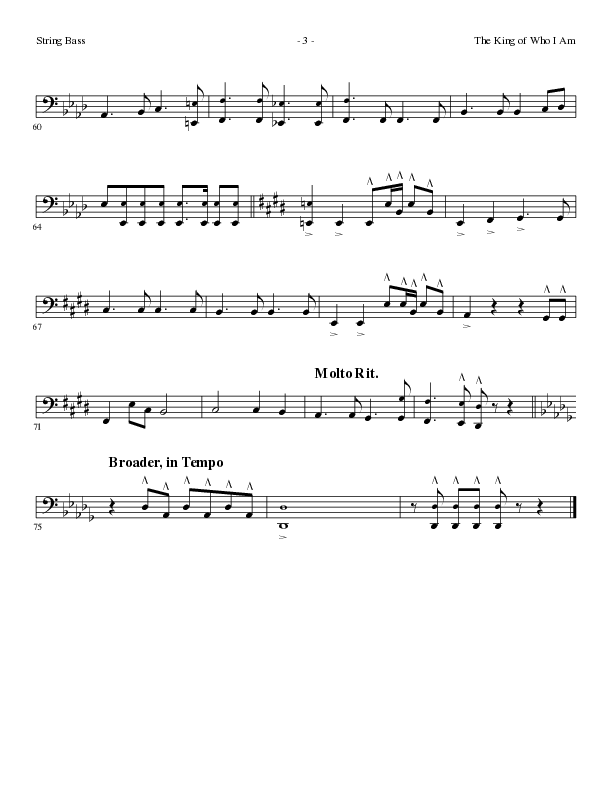 The King Of Who I Am with And I Bow Down (Choral Anthem SATB) String Bass (Lillenas Choral / Arr. David T. Clydesdale)