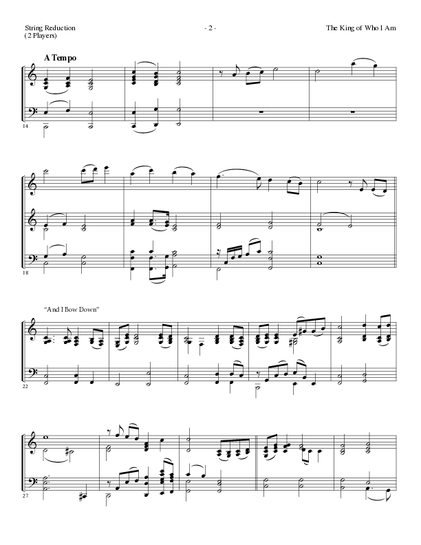 The King Of Who I Am with And I Bow Down (Choral Anthem SATB) String Reduction (Lillenas Choral / Arr. David T. Clydesdale)