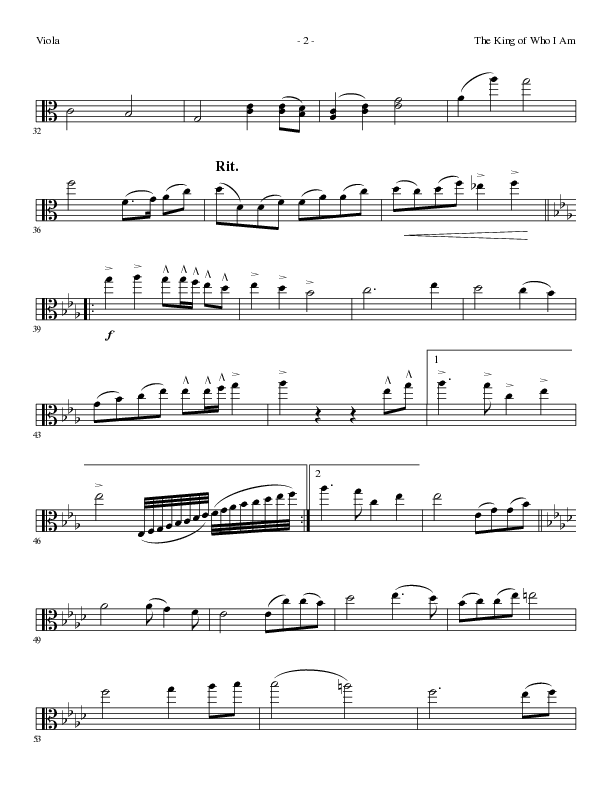 The King Of Who I Am with And I Bow Down (Choral Anthem SATB) Viola (Lillenas Choral / Arr. David T. Clydesdale)