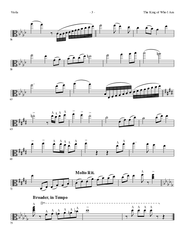 The King Of Who I Am with And I Bow Down (Choral Anthem SATB) Viola (Lillenas Choral / Arr. David T. Clydesdale)