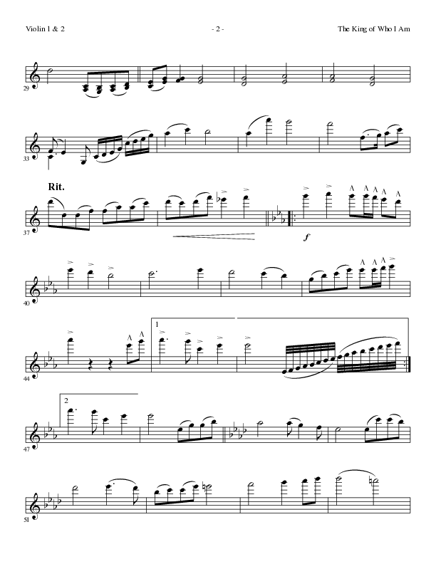 The King Of Who I Am with And I Bow Down (Choral Anthem SATB) Violin 1/2 (Lillenas Choral / Arr. David T. Clydesdale)