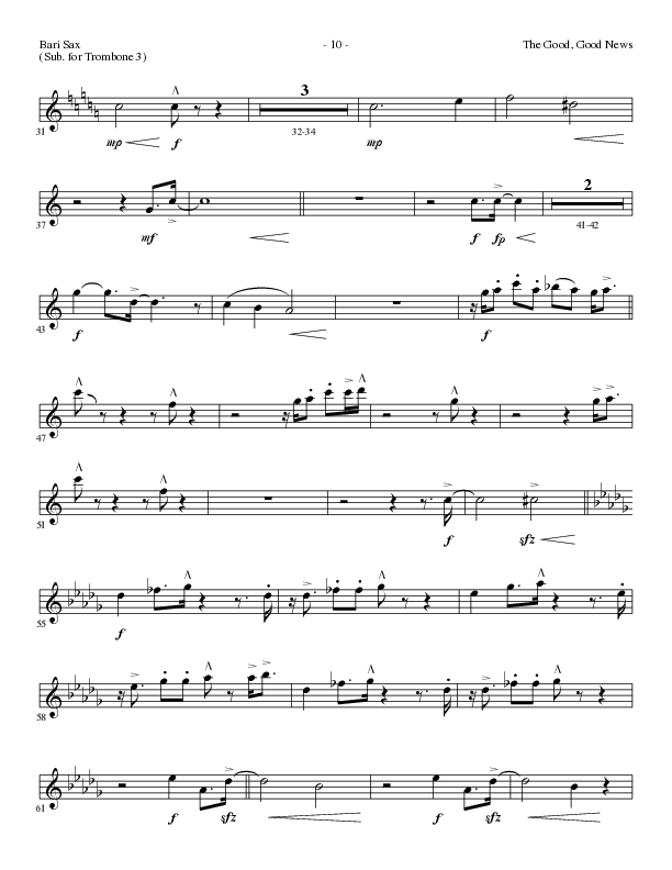 The Good, Good News (Choral Anthem SATB) Bari Sax (Lillenas Choral / Arr. Nick Robertson)