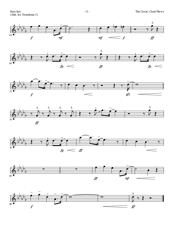 The Good, Good News (Choral Anthem SATB) Bari Sax (Lillenas Choral / Arr. Nick Robertson)