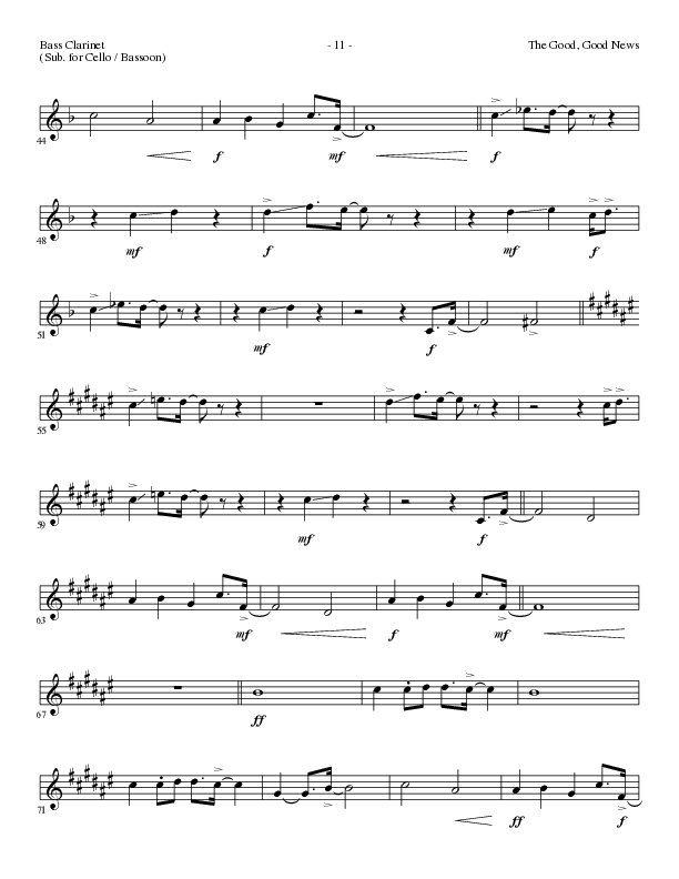 The Good, Good News (Choral Anthem SATB) Bass Clarinet (Lillenas Choral / Arr. Nick Robertson)