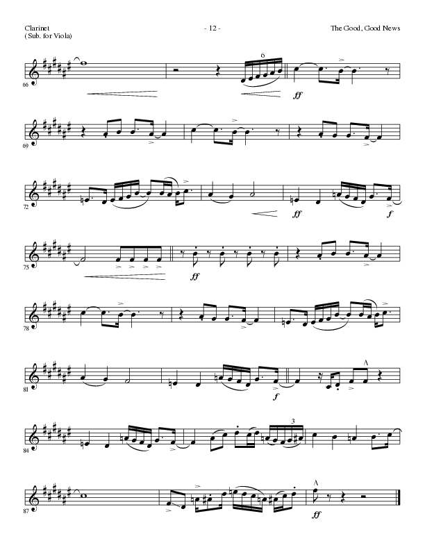 The Good, Good News (Choral Anthem SATB) Clarinet (Lillenas Choral / Arr. Nick Robertson)