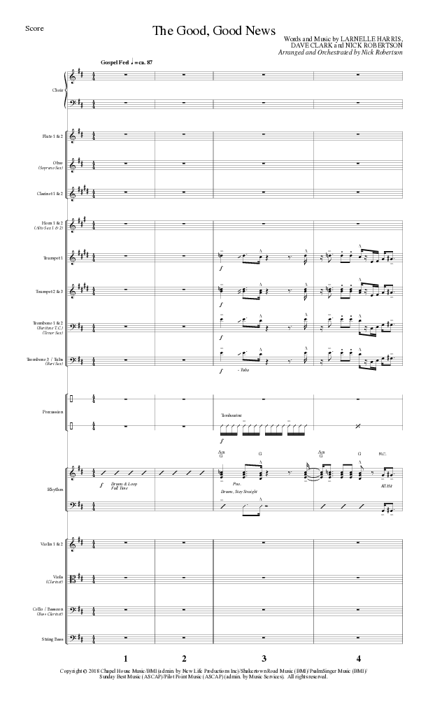 The Good, Good News (Choral Anthem SATB) Orchestration (Lillenas Choral / Arr. Nick Robertson)