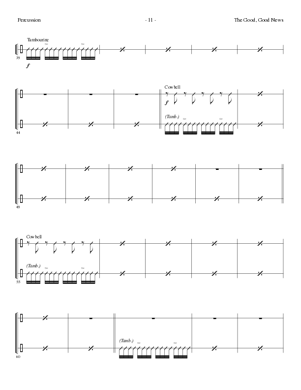 The Good, Good News (Choral Anthem SATB) Percussion (Lillenas Choral / Arr. Nick Robertson)