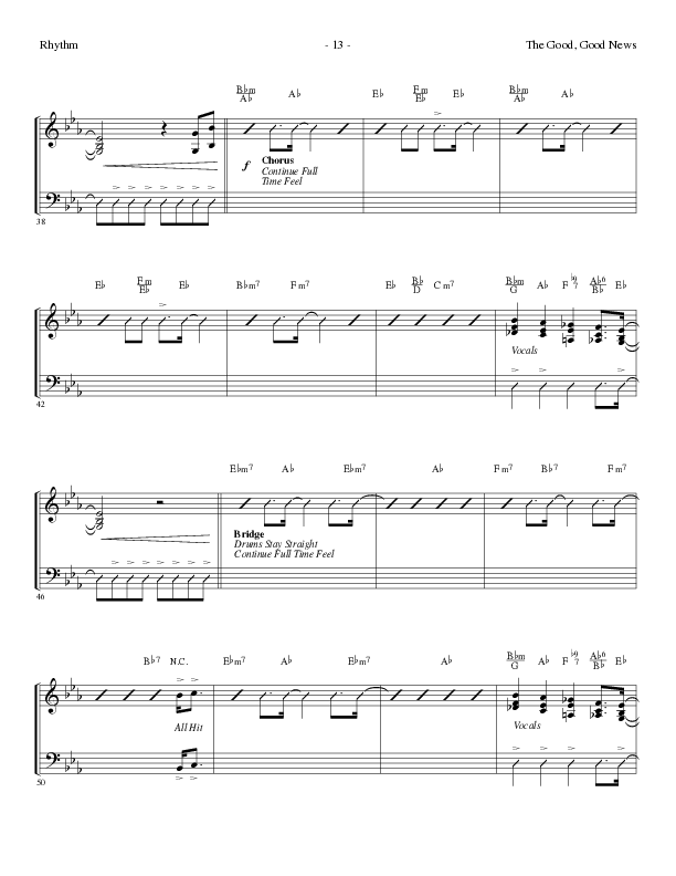 The Good, Good News (Choral Anthem SATB) Rhythm Chart (Lillenas Choral / Arr. Nick Robertson)