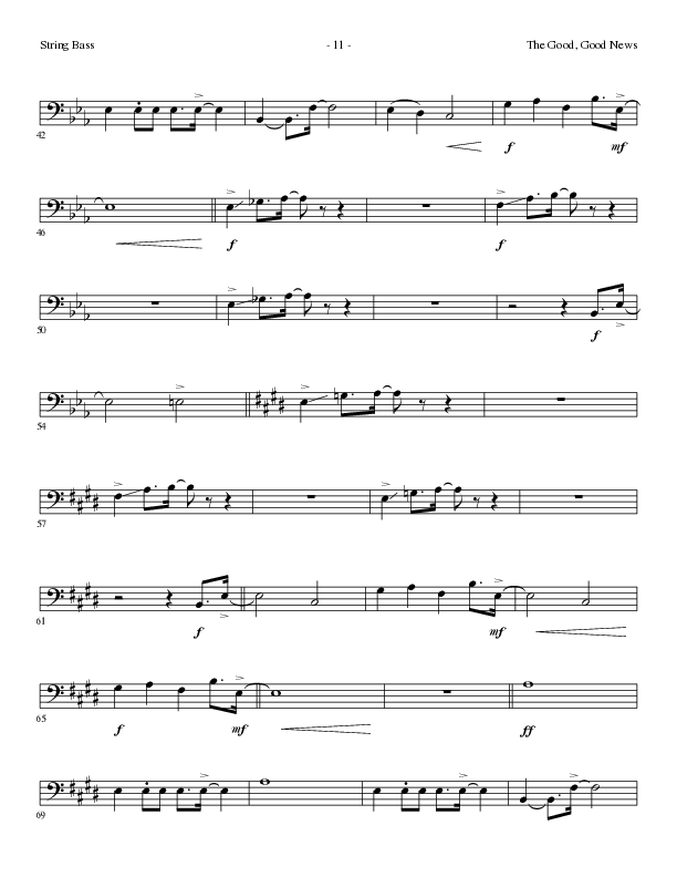 The Good, Good News (Choral Anthem SATB) String Bass (Lillenas Choral / Arr. Nick Robertson)