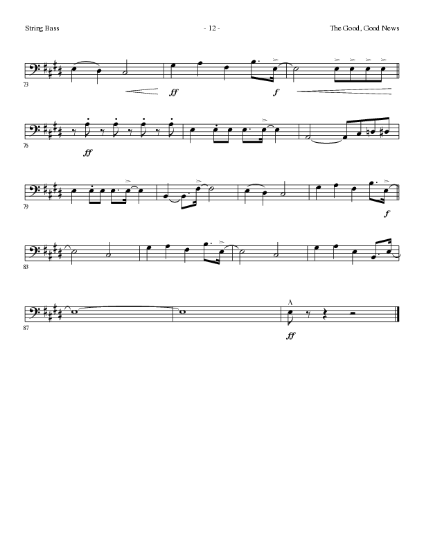 The Good, Good News (Choral Anthem SATB) String Bass (Lillenas Choral / Arr. Nick Robertson)