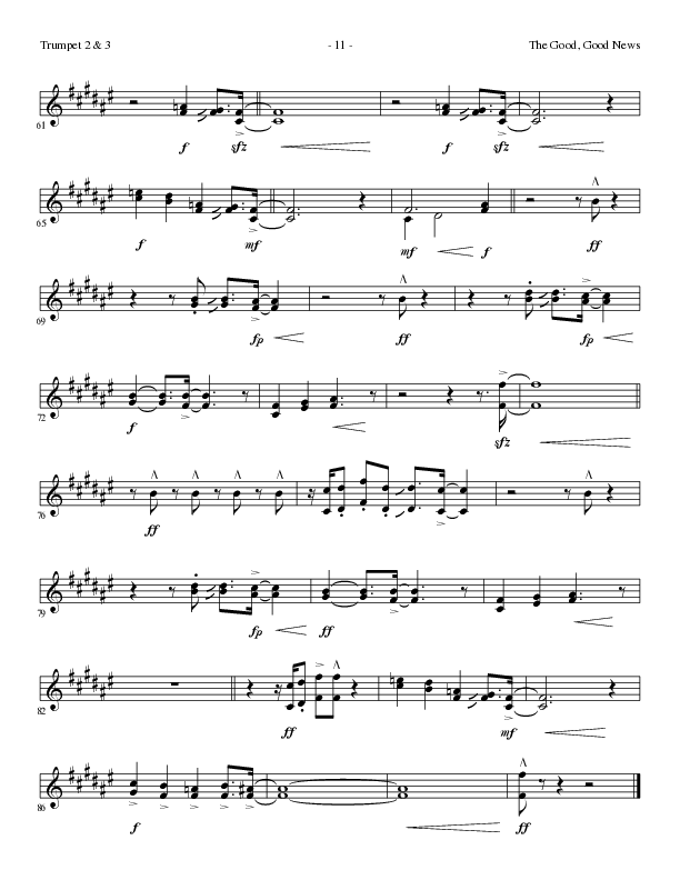 The Good, Good News (Choral Anthem SATB) Trumpet 2/3 (Lillenas Choral / Arr. Nick Robertson)