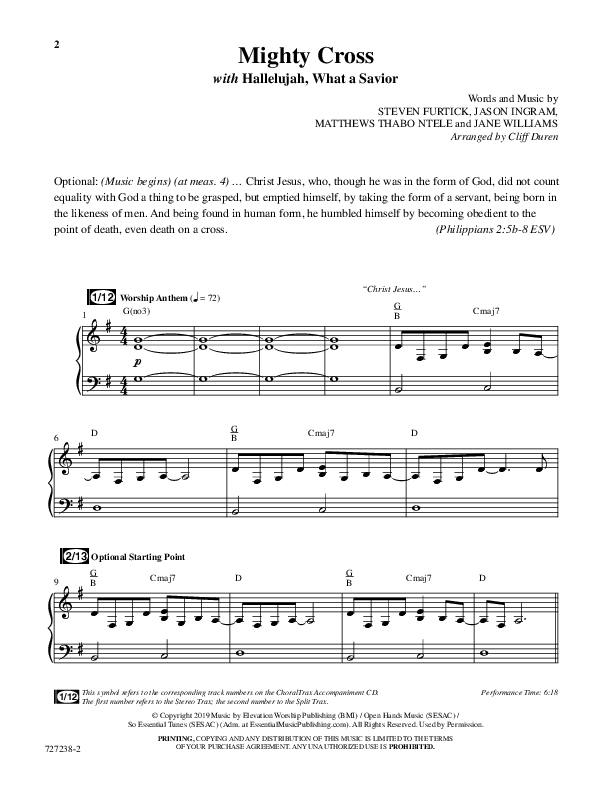 Mighty Cross (Choral Anthem SATB) Anthem (SATB/Piano) (Word Music Choral / Arr. Cliff Duren)