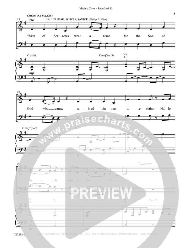Mighty Cross (Choral Anthem SATB) Anthem (SATB/Piano) (Word Music Choral / Arr. Cliff Duren)