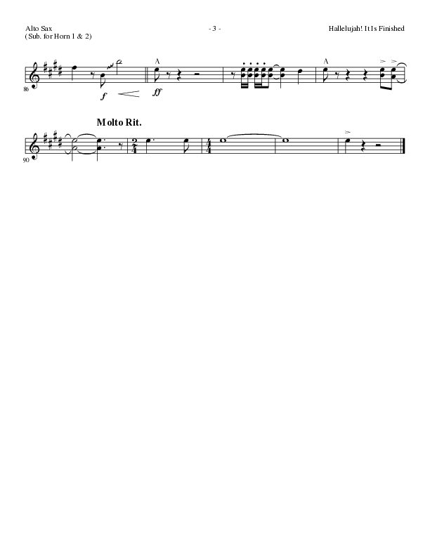 Hallelujah It Is Finished with O The Blood (Choral Anthem SATB) Alto Sax (Lillenas Choral / Arr. Phil Nitz)