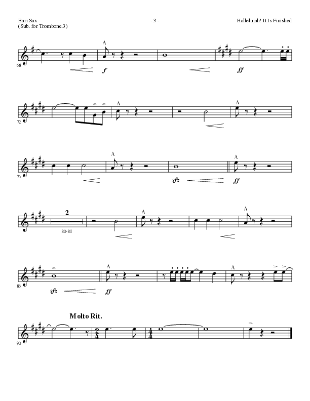 Hallelujah It Is Finished with O The Blood (Choral Anthem SATB) Bari Sax (Lillenas Choral / Arr. Phil Nitz)