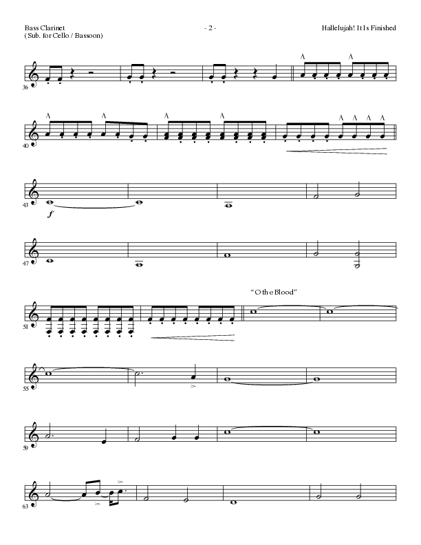 Hallelujah It Is Finished with O The Blood (Choral Anthem SATB) Bass Clarinet (Lillenas Choral / Arr. Phil Nitz)