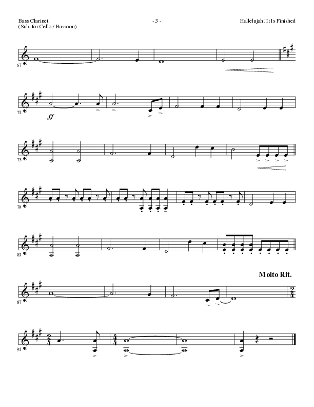 Hallelujah It Is Finished with O The Blood (Choral Anthem SATB) Bass Clarinet (Lillenas Choral / Arr. Phil Nitz)