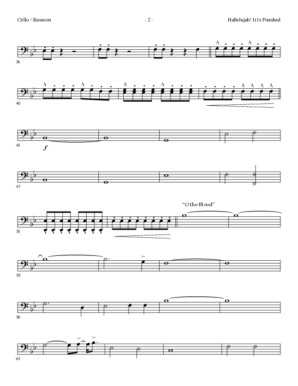 Hallelujah It Is Finished with O The Blood (Choral Anthem SATB) Cello (Lillenas Choral / Arr. Phil Nitz)
