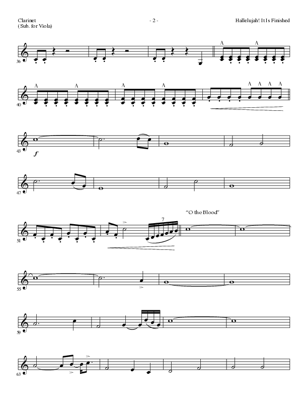 Hallelujah It Is Finished with O The Blood (Choral Anthem SATB) Clarinet (Lillenas Choral / Arr. Phil Nitz)