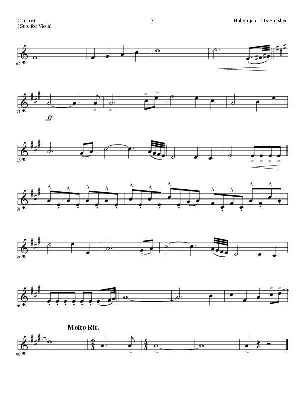 Hallelujah It Is Finished with O The Blood (Choral Anthem SATB) Clarinet (Lillenas Choral / Arr. Phil Nitz)