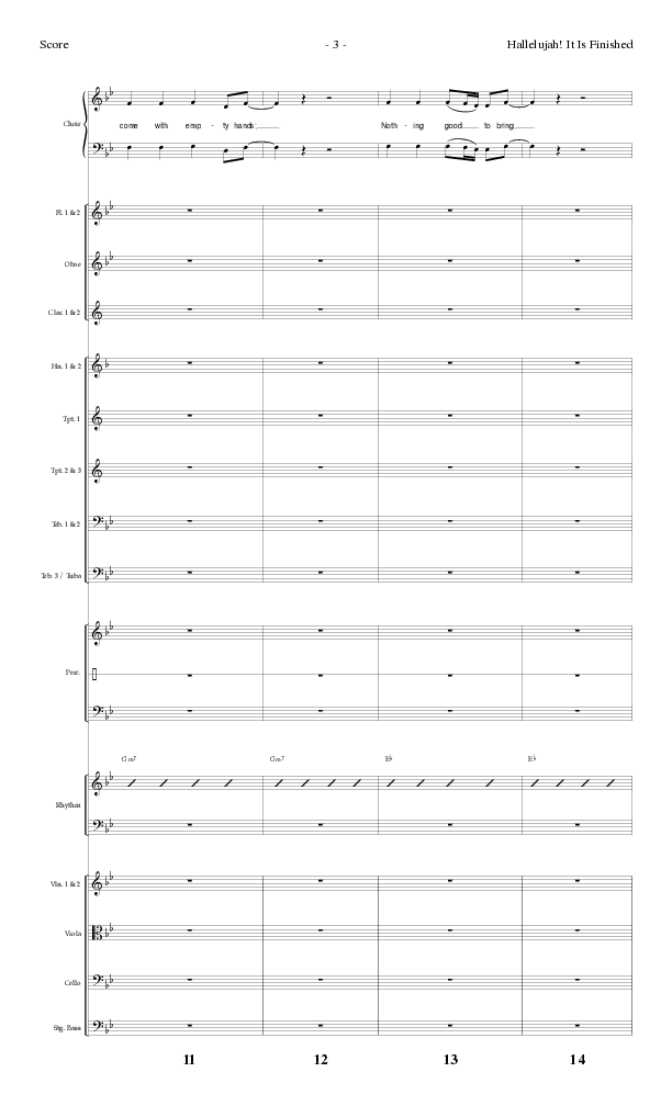 Hallelujah It Is Finished with O The Blood (Choral Anthem SATB) Orchestration (Lillenas Choral / Arr. Phil Nitz)