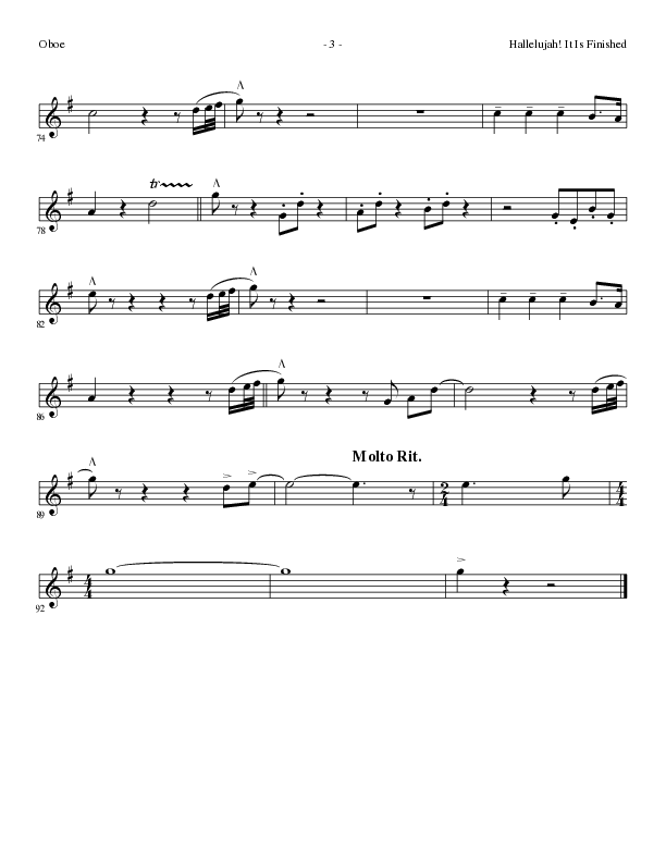 Hallelujah It Is Finished with O The Blood (Choral Anthem SATB) Oboe (Lillenas Choral / Arr. Phil Nitz)