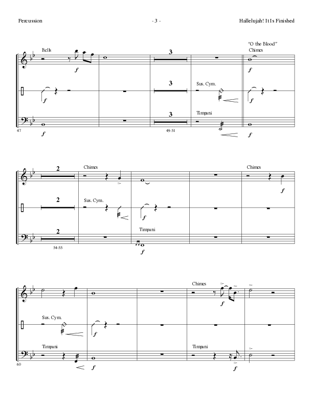 Hallelujah It Is Finished with O The Blood (Choral Anthem SATB) Percussion (Lillenas Choral / Arr. Phil Nitz)