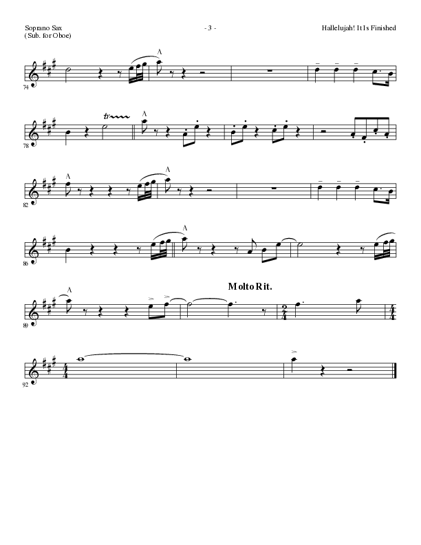 Hallelujah It Is Finished with O The Blood (Choral Anthem SATB) Soprano Sax (Lillenas Choral / Arr. Phil Nitz)
