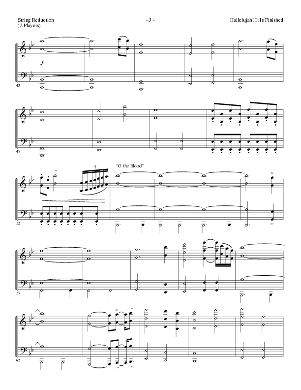 Hallelujah It Is Finished with O The Blood (Choral Anthem SATB) String Reduction (Lillenas Choral / Arr. Phil Nitz)