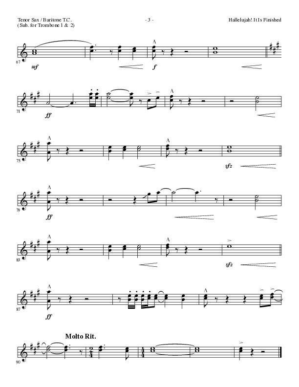 Hallelujah It Is Finished with O The Blood (Choral Anthem SATB) Tenor Sax/Baritone T.C. (Lillenas Choral / Arr. Phil Nitz)