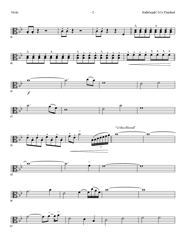 Hallelujah It Is Finished with O The Blood (Choral Anthem SATB) Viola (Lillenas Choral / Arr. Phil Nitz)