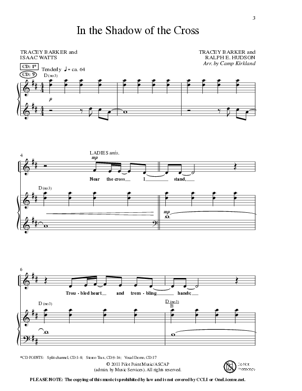 In The Shadow Of The Cross (Choral Anthem SATB) Anthem (SATB/Piano) (Lillenas Choral / Arr. Camp Kirkland)