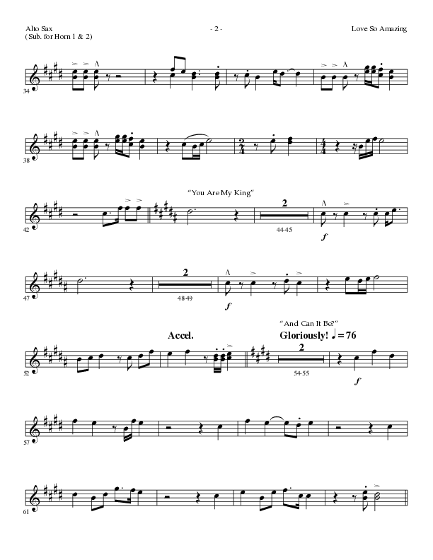 Love So Amazing (Choral Anthem SATB) Alto Sax (Lillenas Choral / Arr. Marty Parks)