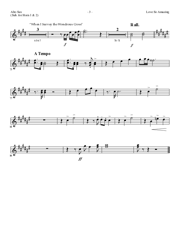 Love So Amazing (Choral Anthem SATB) Alto Sax (Lillenas Choral / Arr. Marty Parks)