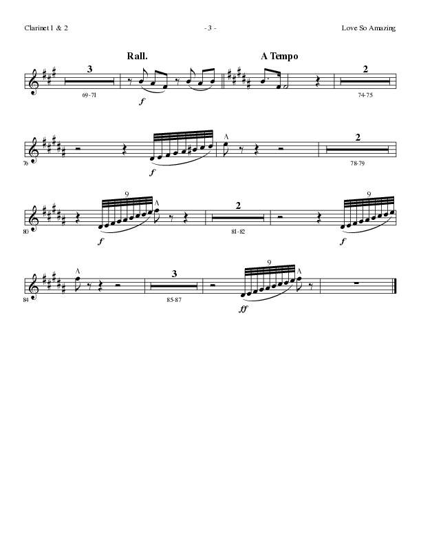 Love So Amazing (Choral Anthem SATB) Clarinet 1/2 (Lillenas Choral / Arr. Marty Parks)