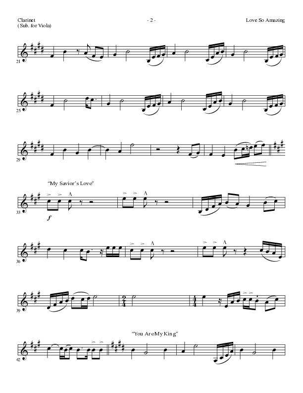 Love So Amazing (Choral Anthem SATB) Clarinet (Lillenas Choral / Arr. Marty Parks)