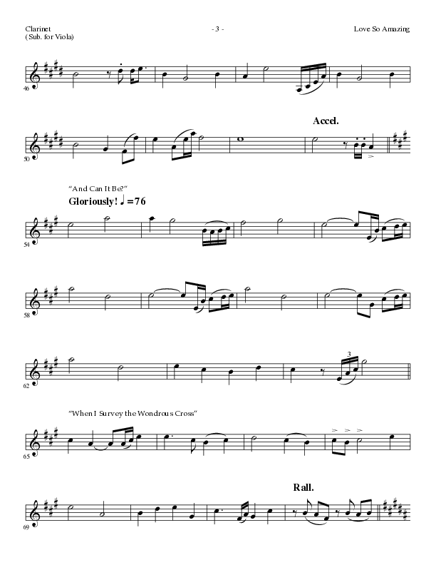 Love So Amazing (Choral Anthem SATB) Clarinet (Lillenas Choral / Arr. Marty Parks)
