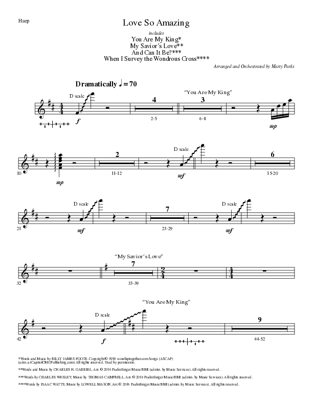 Love So Amazing (Choral Anthem SATB) Harp (Lillenas Choral / Arr. Marty Parks)