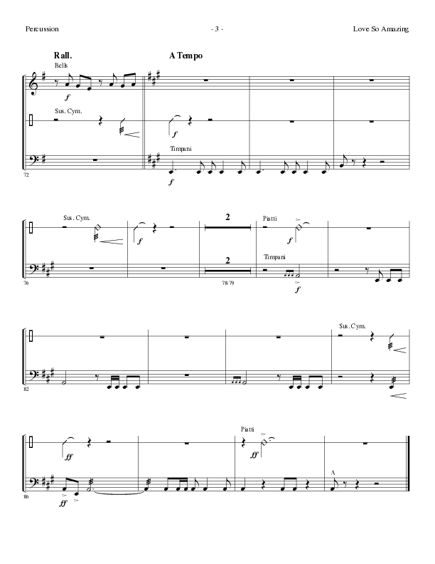 Love So Amazing (Choral Anthem SATB) Percussion (Lillenas Choral / Arr. Marty Parks)