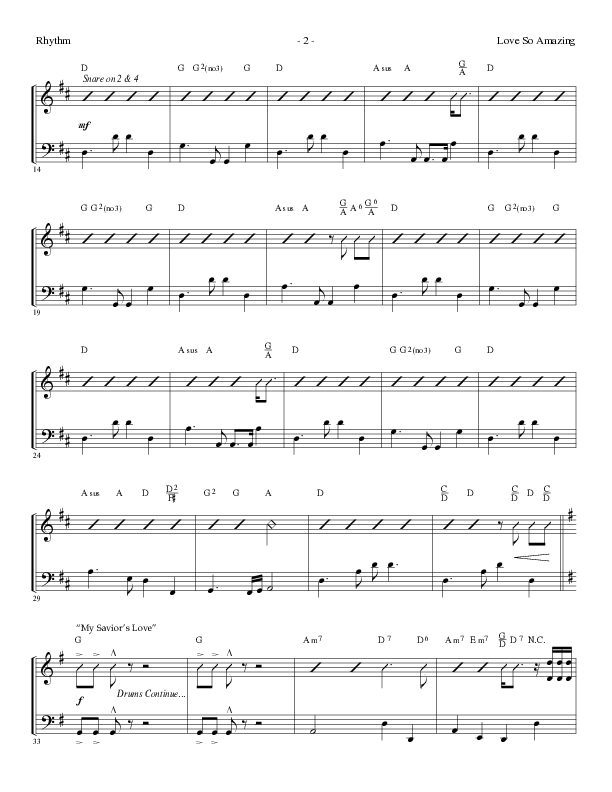 Love So Amazing (Choral Anthem SATB) Rhythm Chart (Lillenas Choral / Arr. Marty Parks)