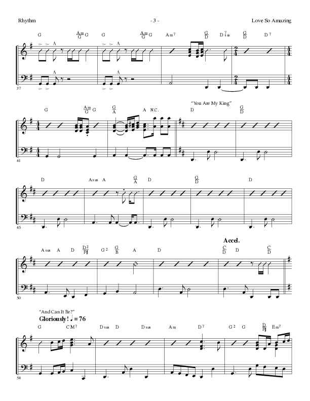 Love So Amazing (Choral Anthem SATB) Rhythm Chart (Lillenas Choral / Arr. Marty Parks)